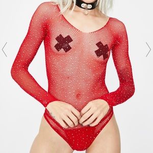 NWOT Dolls Kill rhinestone bodysuit